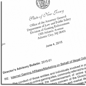 Advisory Bulletin for Online Gambling Affiliates in New Jersey